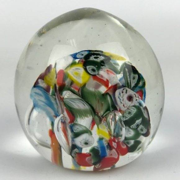Murano controlled bubble millefiori paperweight - Picture 2 of 9